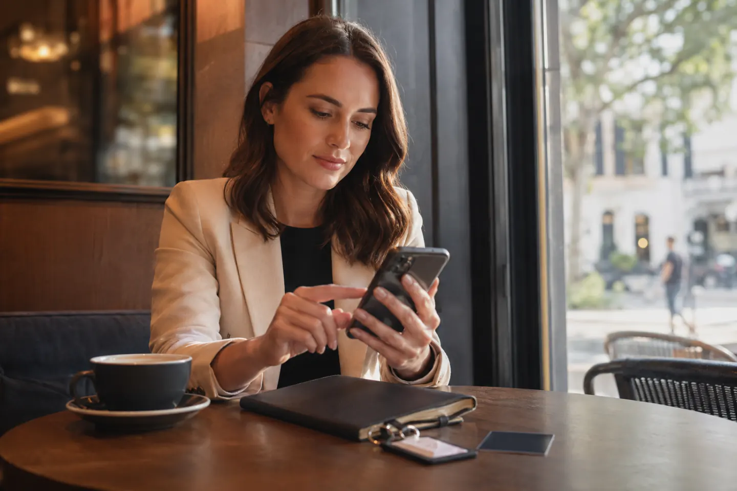 Australian woman reviewing a sugar dating profile before sharing personal details