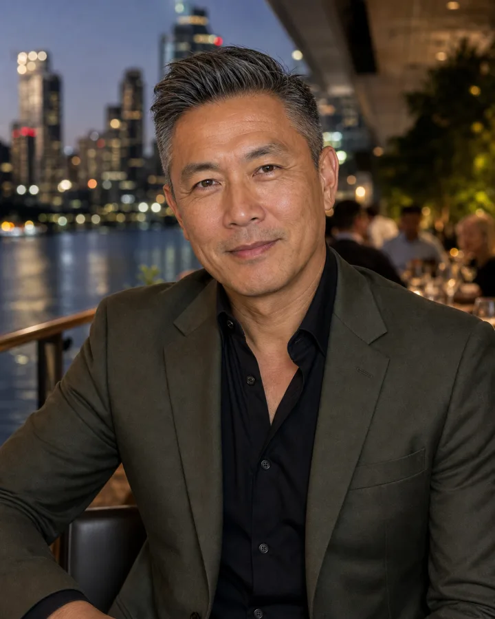 Illustrative portrait of Nicholas, a hospitality executive in Brisbane